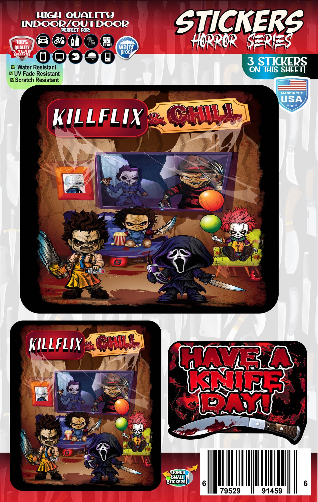 Kill Flix & Chill - Slasher Stickers