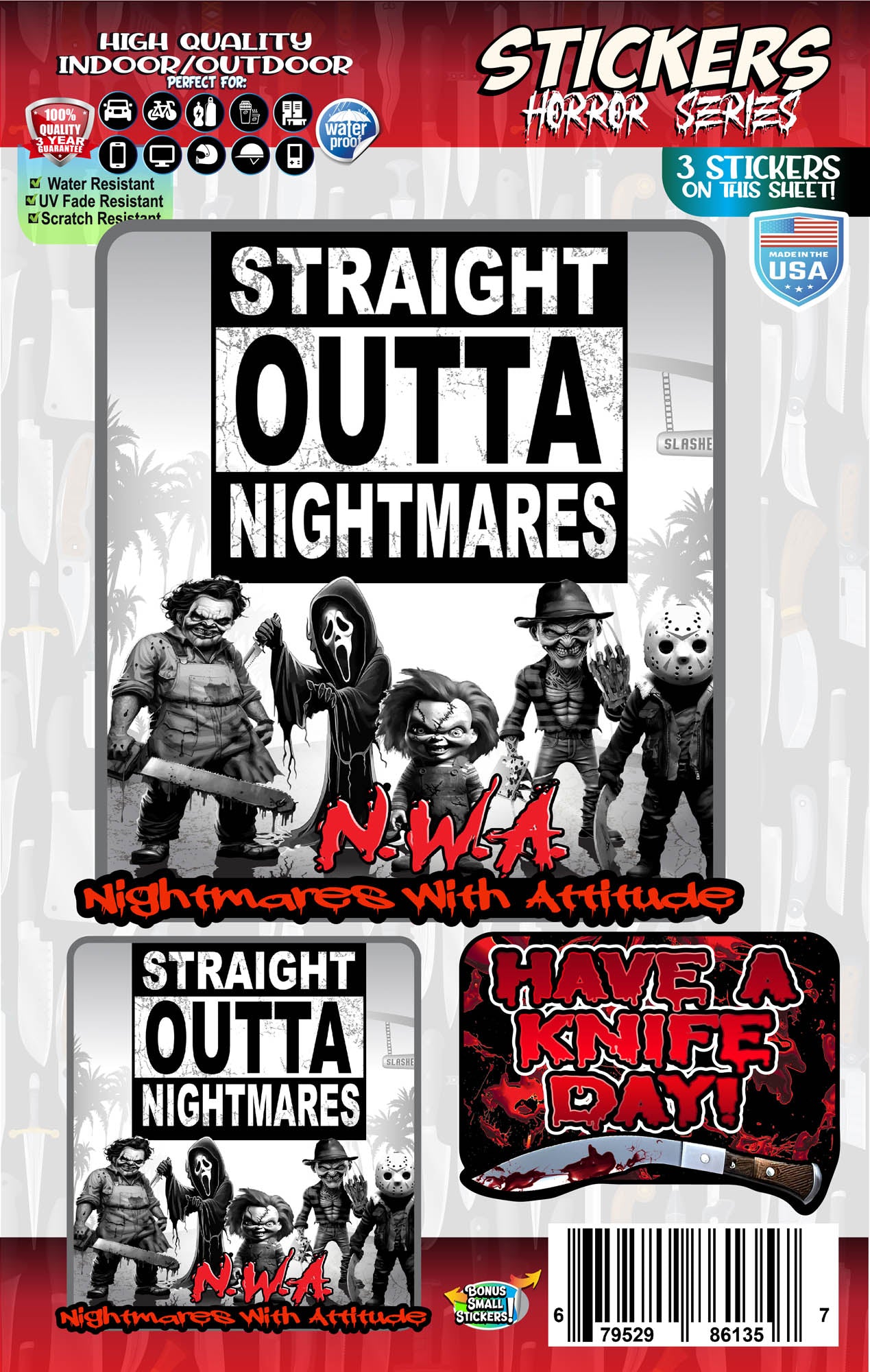 Straight Outta Nightmares - Slasher Stickers